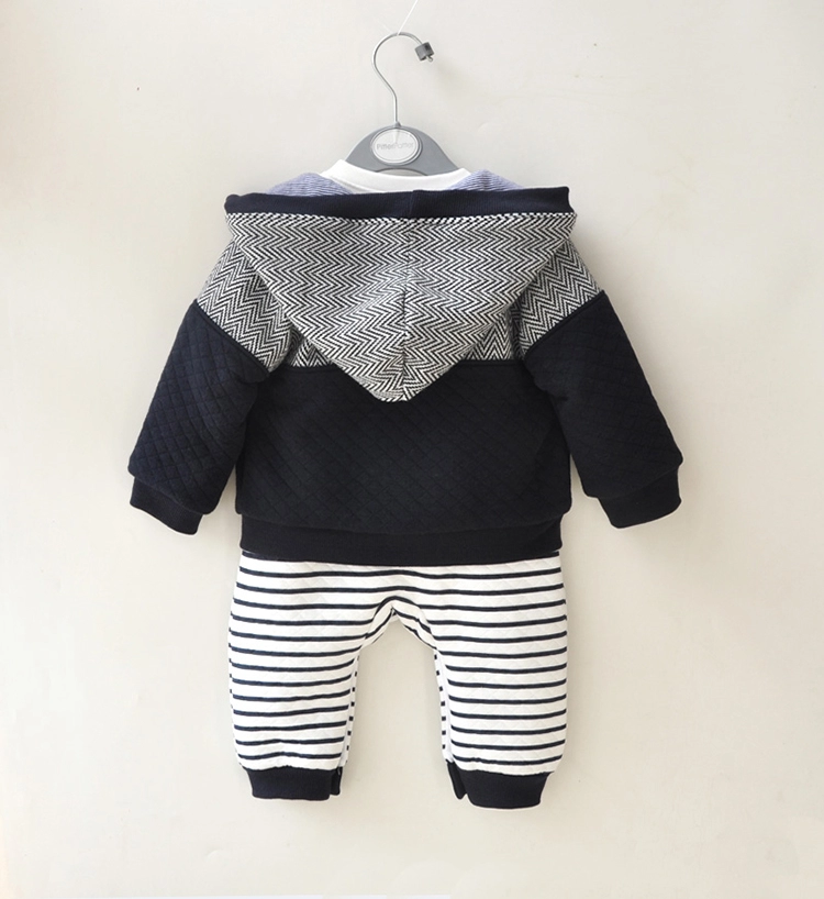 wholesale thick autumn winter toddler infant romper with hood store newborn baby boys clothes rompers set