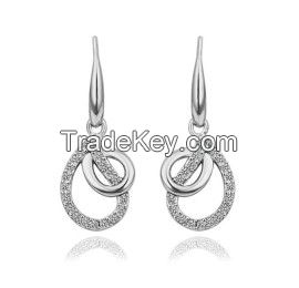 Shiny Diamond Silver Plated Drop Earring