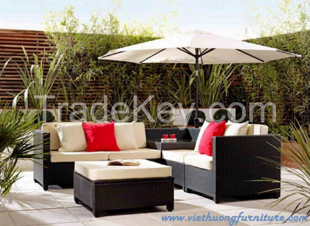 Poly rattan sofa set