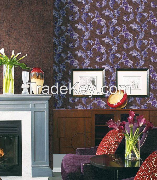 high quality PVC deep embossed wallpaper