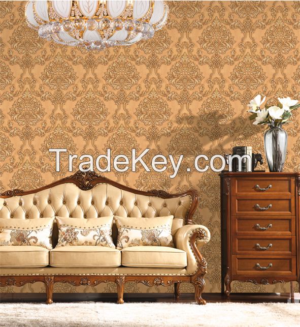 PVC deep embossed wallpaper