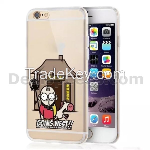 Luoya Cartoon Going West Series TPU Back Transparent Case for iPhone 6