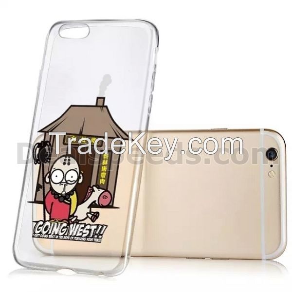 Luoya Cartoon Going West Series TPU Back Transparent Case for iPhone 6