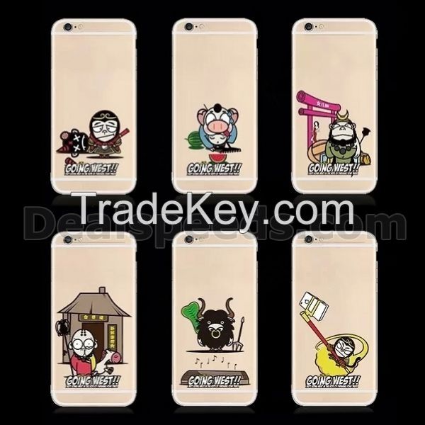 Luoya Cartoon Going West Series TPU Back Transparent Case for iPhone 6