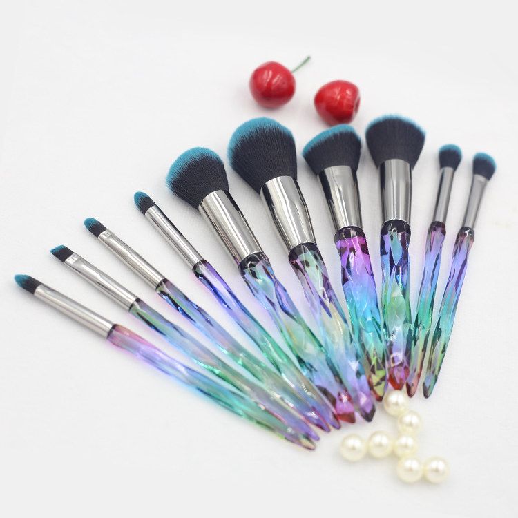 10 pcs transparent handle Make-up brush sets