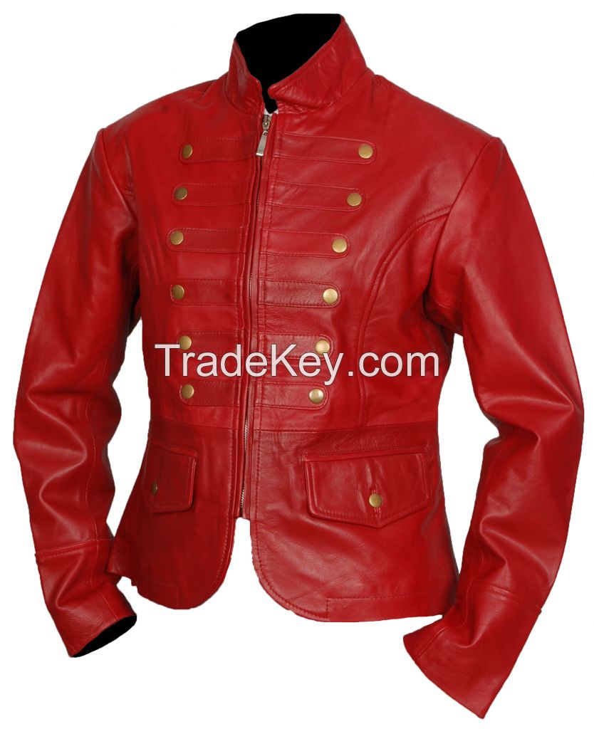 CLASSIC VINTAGE RED BRANDO WOMEN'S BIKER LEATHER JACKET