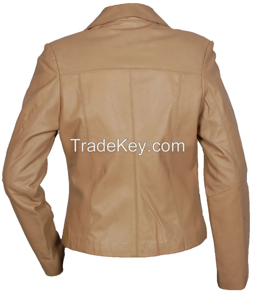 CLASSIC VINTAGE WOMEN'S BIKER LEATHER JACKET