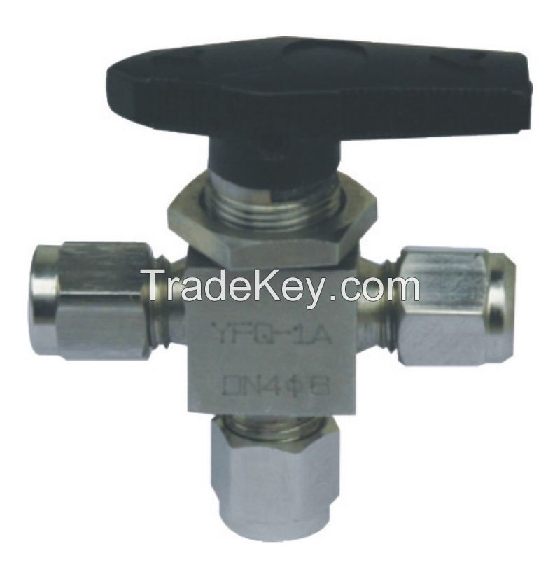 SS316 3 way ball valve,1/2&quot;OD