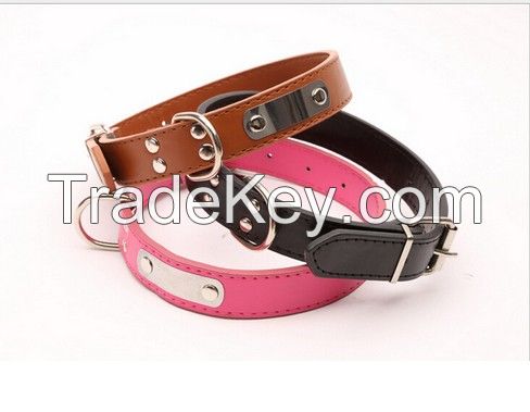 Leather PU Collars Dog Pet Cat Puppy Collar Neck Buckle Adjustable