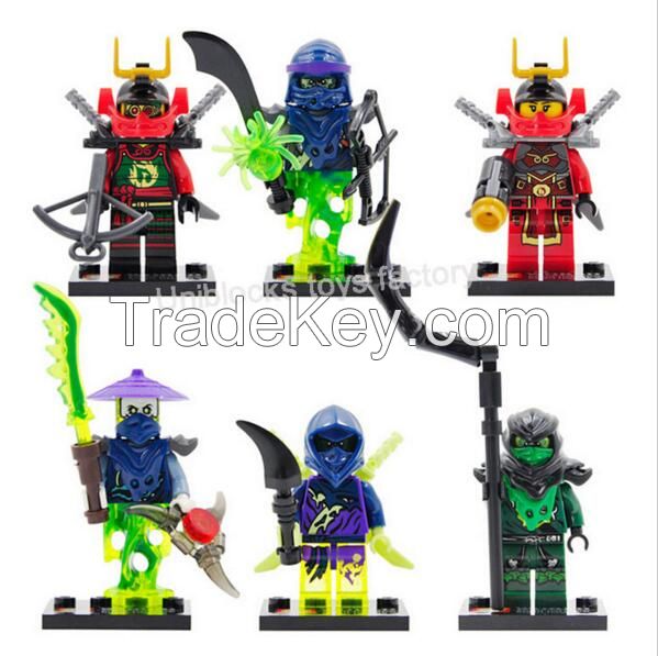 New Coming 6pcs/lot Japanese Ninjago building blocks ninja figure Bric