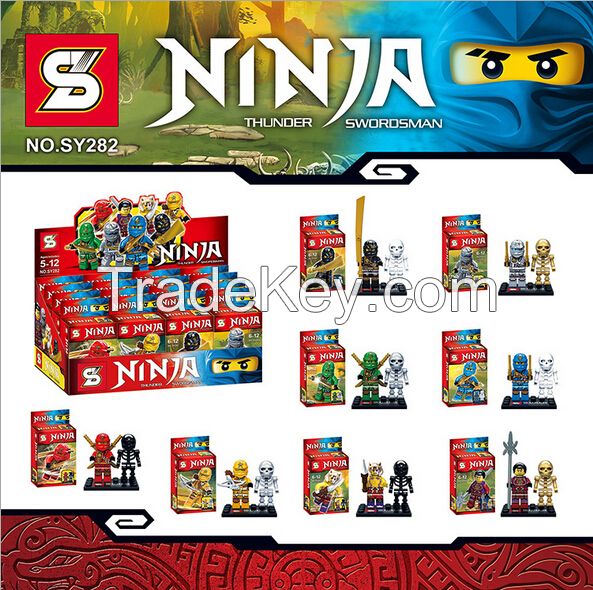 2015 New Arrival SY282 8Pcs Ninjago 8 skeleton Kai Jay Ninja Minifigur