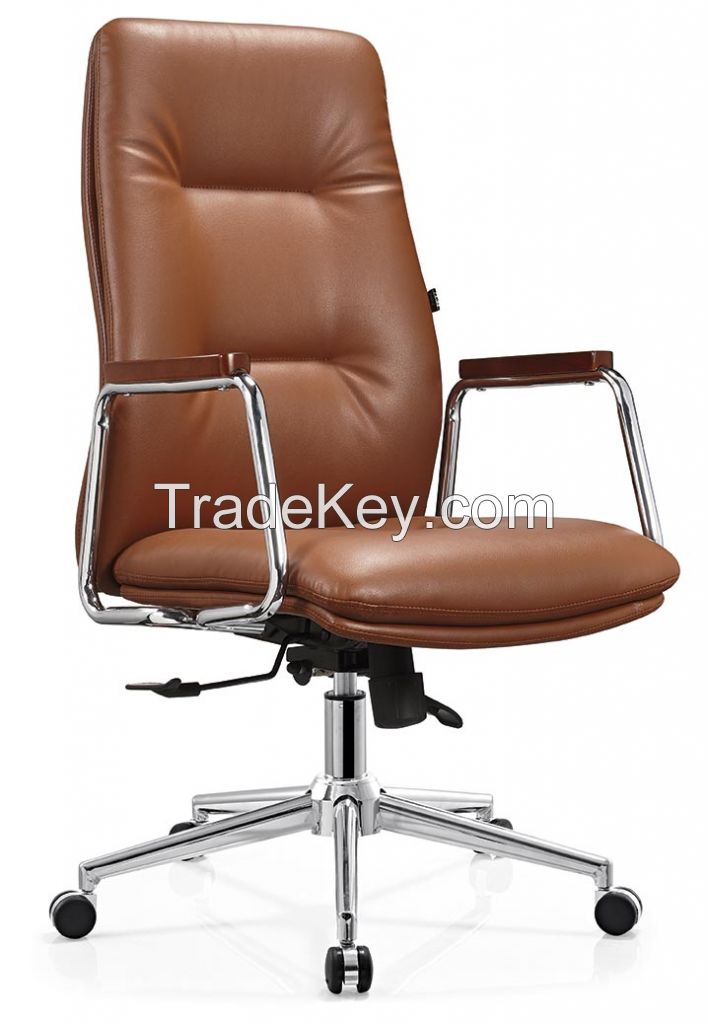 executive chair with glass shape handrail 