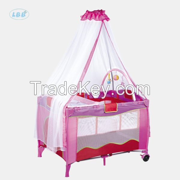 Baby travel cot with luxury mosquito net 