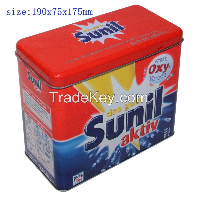 Detergent powder pack tin box, washing powder tin