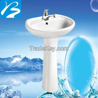 Complete Tradiational Bathroom Ceramic 1 Tap Hole Basin Sink With Full Pedestal