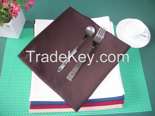 High quality 100% MJS spun polyester table napkin cotton feel plain style many color available