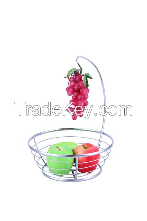 fruit basket with banana holder，storage basket with banana holder，fruit bowl