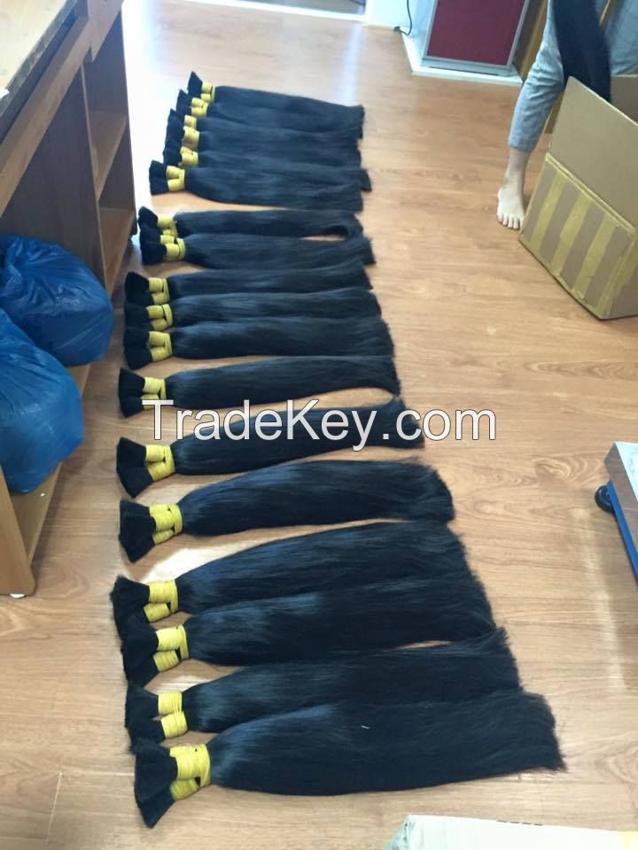 Vietnamese best wholesale price for 100% natural straight bulk hair 10- 30 inches with highest quality