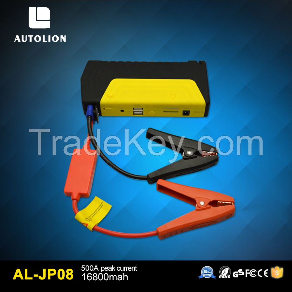 Golden Supplier provide OEM service with Best Price for 16800mah jump starter power bank with LED light to gasoline jump start