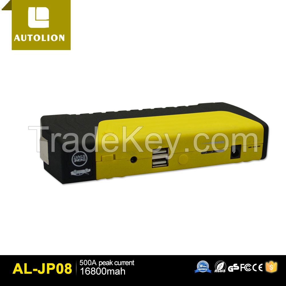 Golden Supplier provide OEM service with Best Price for 16800mah jump starter power bank with LED light to gasoline jump start