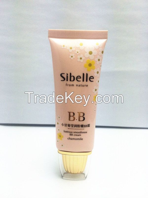 40g  square lustrous smoothness BB Cream packaging tube with pump cap