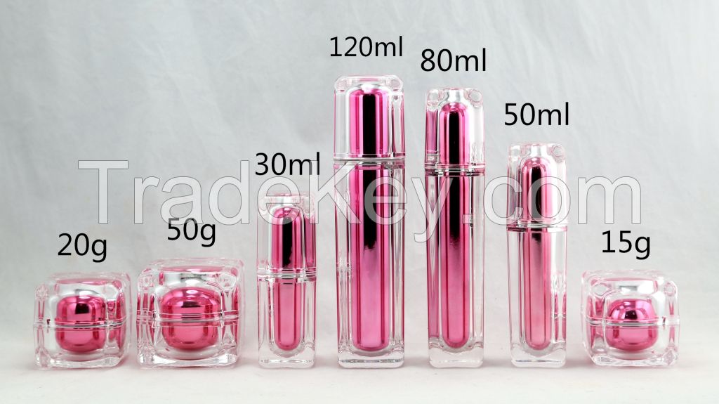  Cosmetic Jars  15g 20g 50g 30ml 50ml 80ml 120ml PP Acrylic  Plastic Lotion Bottles Cream Jars