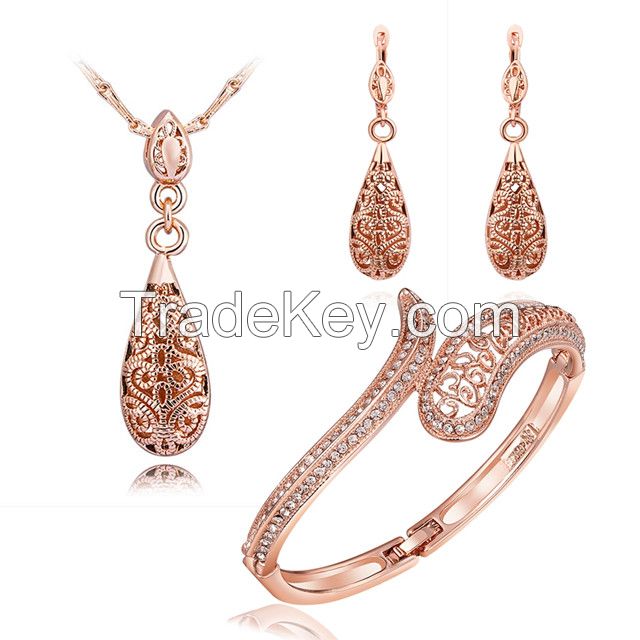Heart Shaped jewelry sets fashion wholesale silver plated jewelries