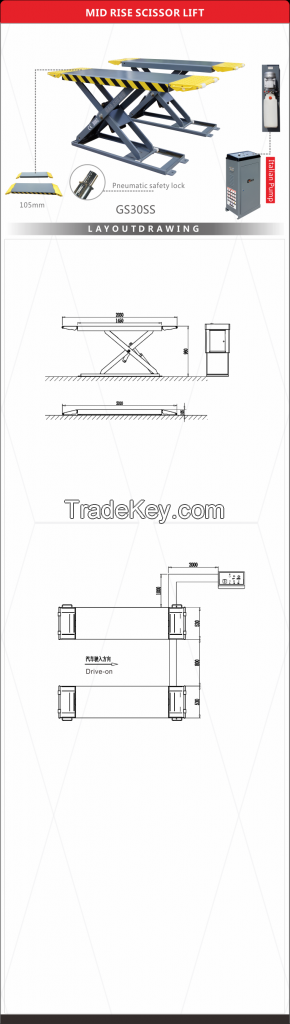 Mid rise scissor lift