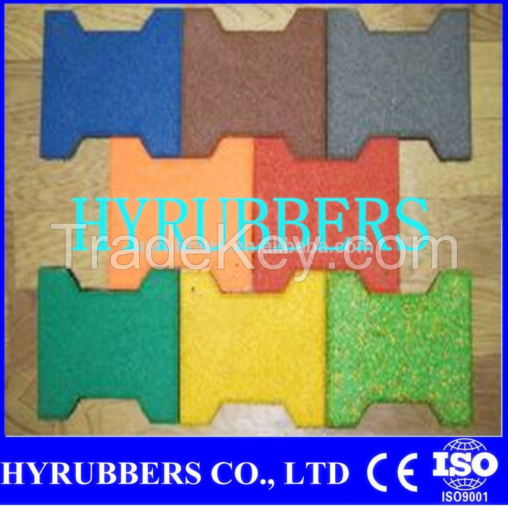 Dog bone rubber tile