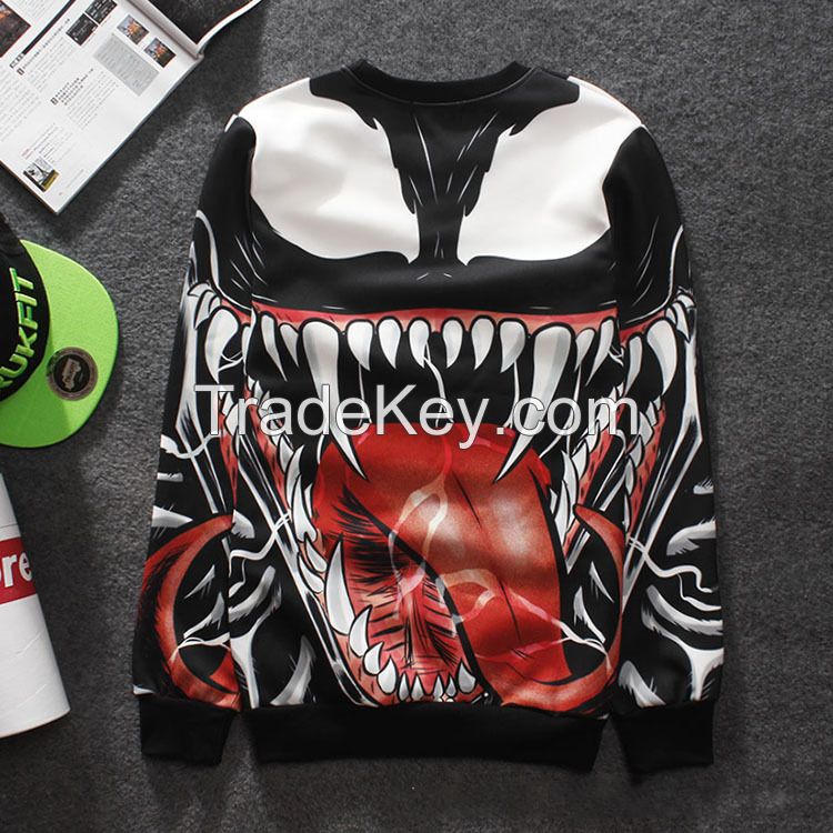 2015 New men 3d print pullover Hip hop sports man hoodies sweatshirt sportswear crewneck casual tops for men/women sweatshirt