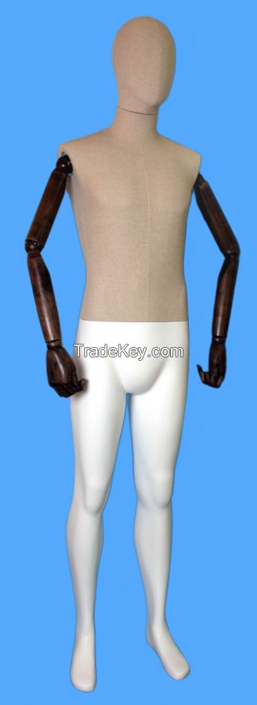 sales promotion wooden arms vintage male mannequin