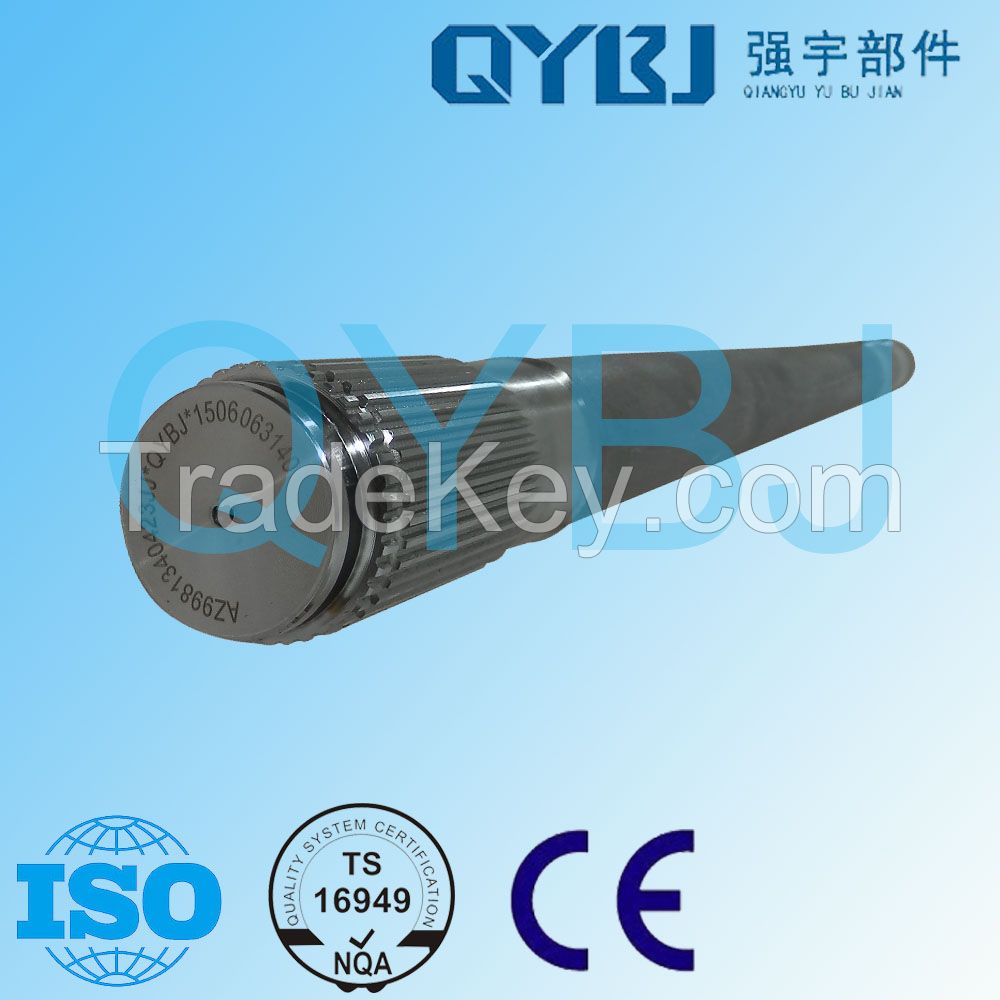 Wholesale professional high hardness 35-40HRC 40 teeth 1104mm tempering 42CrMo high grade steel differential axle AZ9981340423JJ