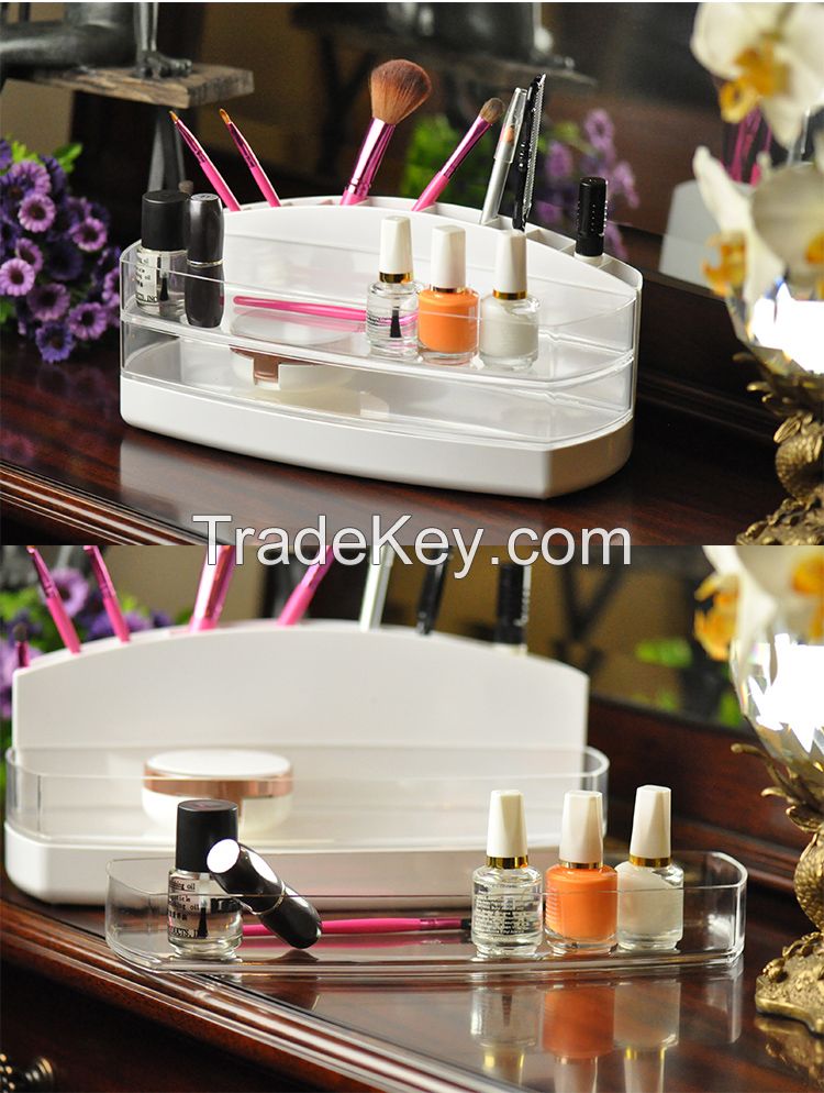 Cosmetic transparent multilayered Desktop storage box