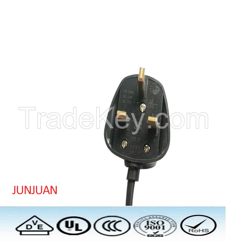 Britain England BSI1363/A 3 pin plug power cord