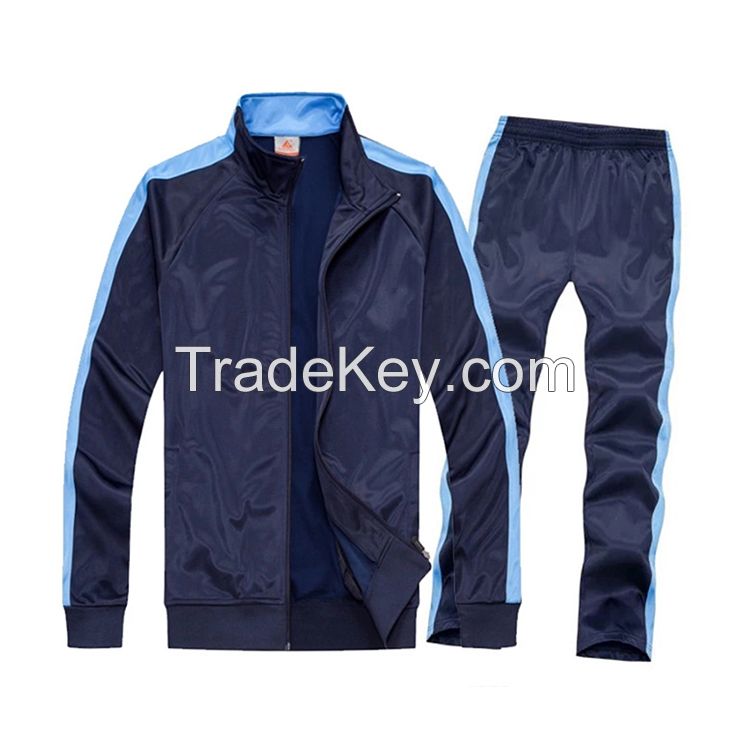 Sport slim fit custom latest design plain tracksuits