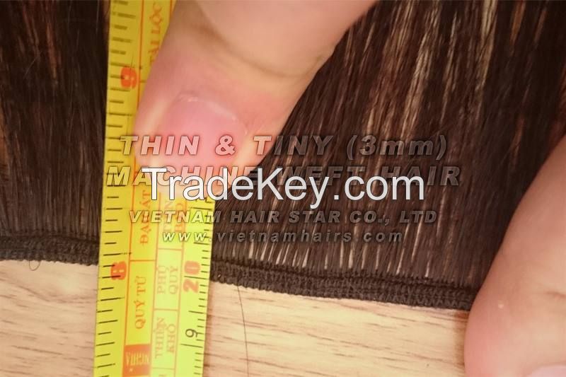 Weft hair, virgin hair from single drawn hair 