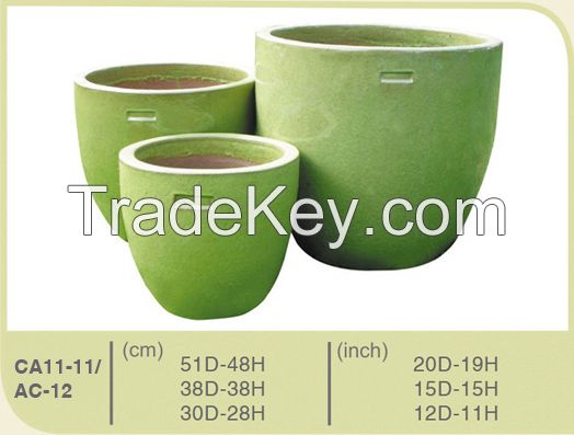 Glazed ceramic flower pots