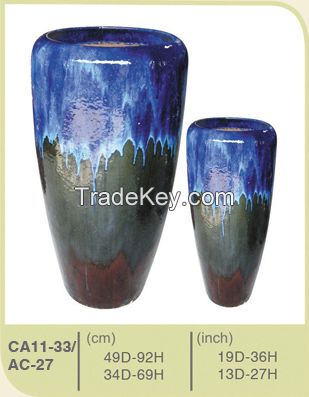 Glazed ceramic flower pots