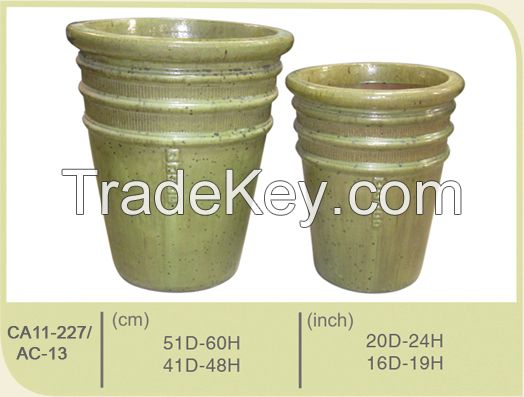 Glazed ceramic flower pots