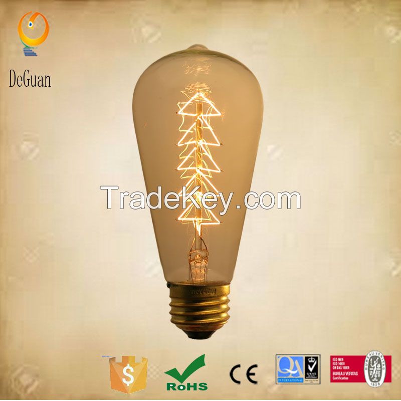 Incandescent clear vintage filament edison light bulb ST64