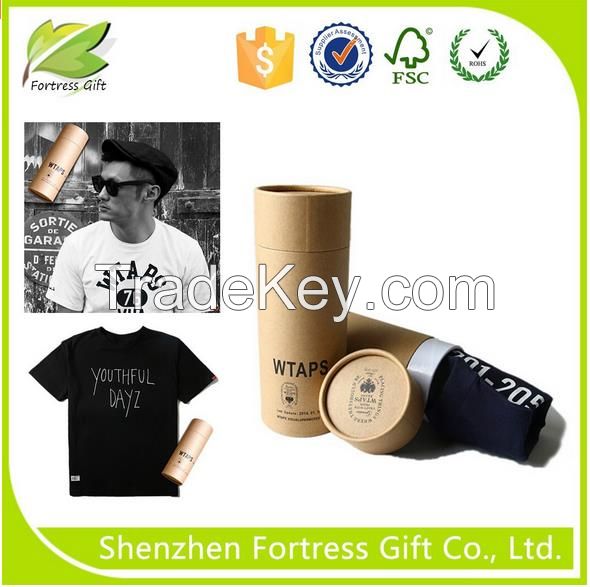 Factory cheap kraft paper t-shirt paper tube packaging