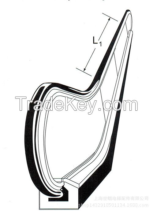 Escalator handrail belt, rubber handrail belt