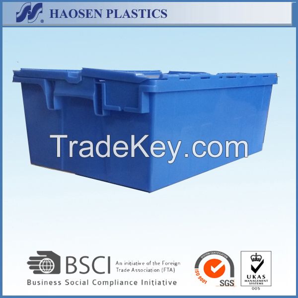 Cheap plastic moving boxes stackable with lid