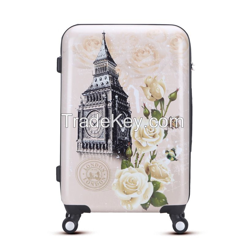 100% new imported abs pc travel luggage sets with TSA lock