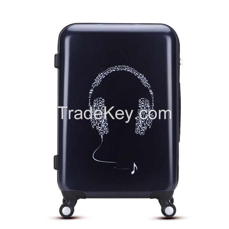 Fashion cool music 20 24 28 inch abs pc trolley suitcase from China