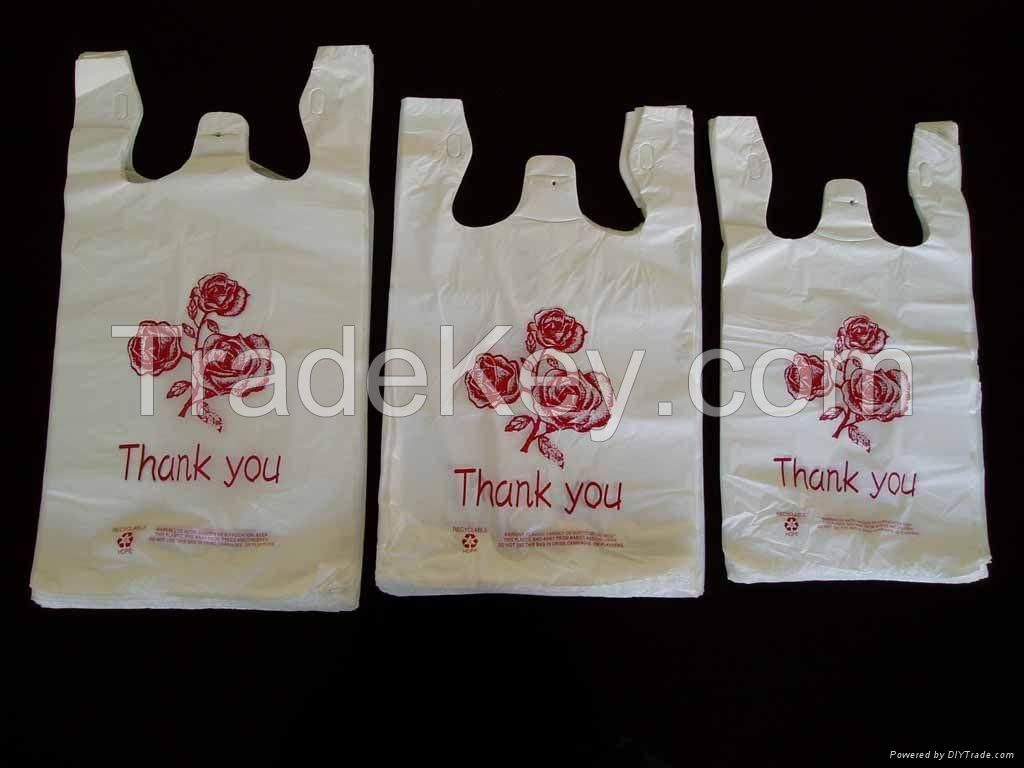 plastic HDPE vest shopping bag