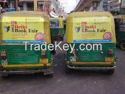 Auto Rickshaw Branding with vinyl pasting