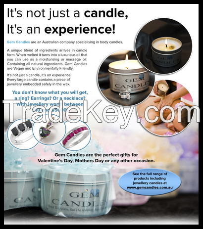 Gem Candles - massage and moisturising with jewellery