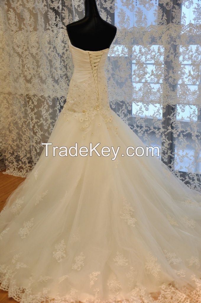 Strapless Princes Tulle Skirt Wedding Dress Real Picture Sweetheart