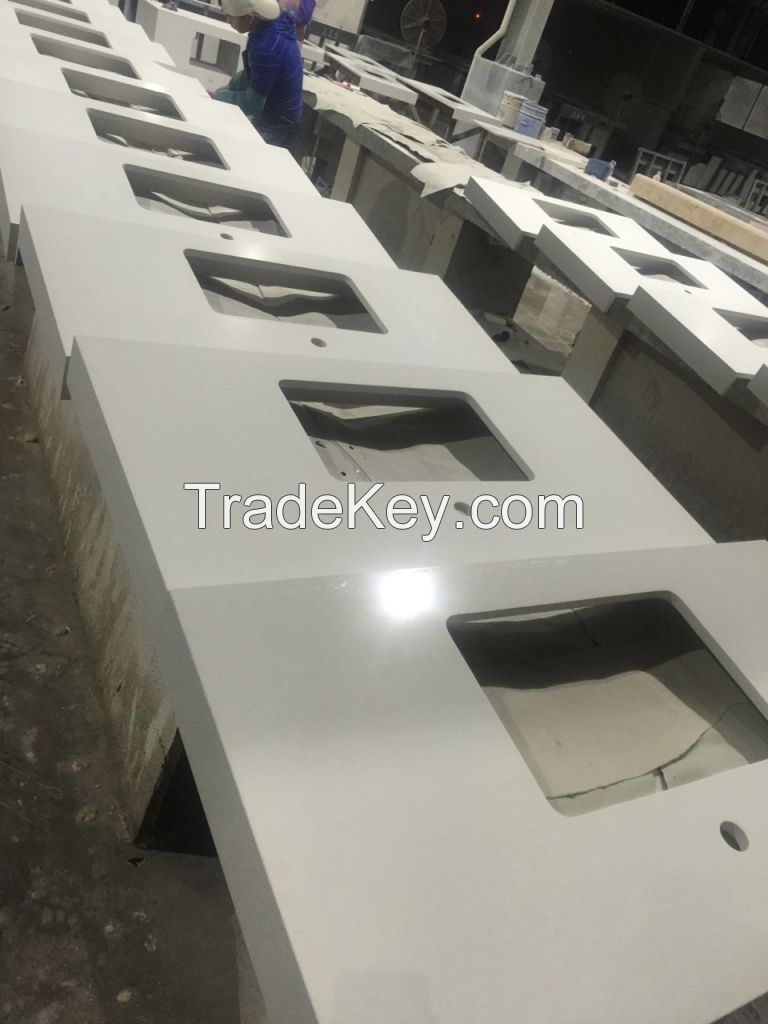 White Quartz Vanity for Hilton Garden Inn USA